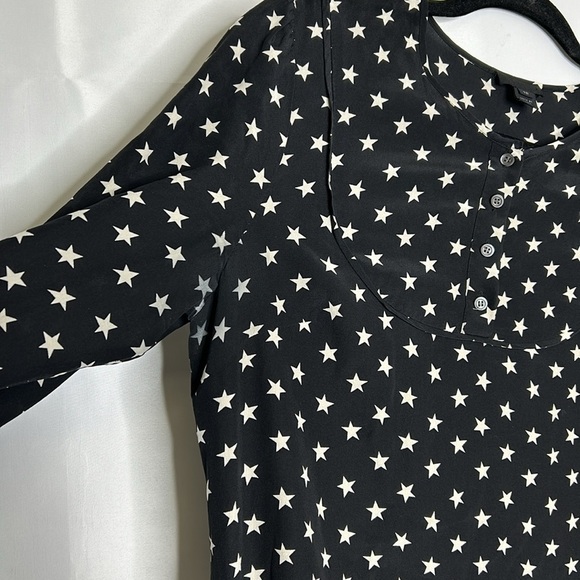 J. Crew Star Print Ruffle Detail Silk Dress Size 10 - Picture 9 of 9
